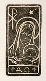 Artist: Palmer, Ethleen. | Title: (Madonna and child) | Date: c.1955 | Technique: screenprint, printed in black ink, from one stencil