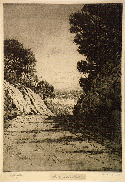 Artist: Cobb, Victor. | Title: Old Heidelberg Road. | Date: 1914 | Technique: etching, printed in warm black ink with plate-tone, from one plate