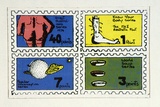 Artist: Conacher, Andrew. | Title: (Poster of four stamps). | Date: c.1974 | Technique: screenprint, printed in colour, from multiple stencils