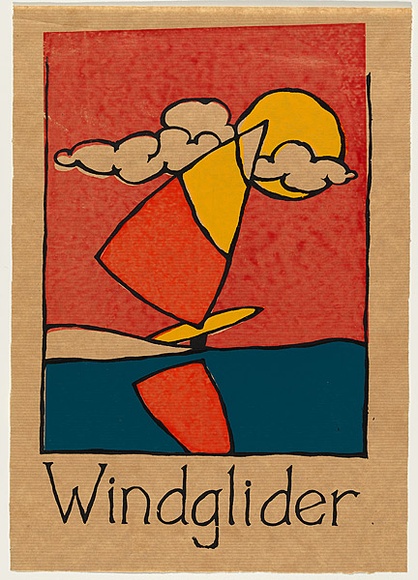 Artist: UNKNOWN | Title: Windglider | Date: 1979 | Technique: screenprint, printed in colour, from three stencils
