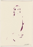 Artist: NUROK, | Title: Not titled [purple nude I]. | Date: 2003 | Technique: stencil, printed in purple ink, from one stencil