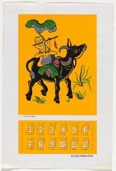 Artist: LITTLE, Colin | Title: Calendar: Union of Vietnamese in Australia | Date: 1976 | Technique: screenprint, printed in colour, from multiple stencils