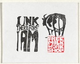 Artist: Sparke, Franki. | Title: Business card: I ink therefore I am | Date: 1985 | Technique: linocut, printed in colour, from multiple blocks