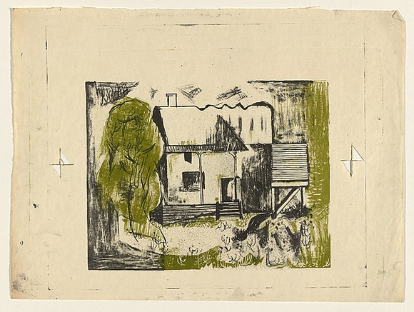 Title: House | Date: c.1958 | Technique: lithograph, printed in colour, from two plates