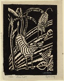 Artist: Craig, Sybil. | Title: Zebras. | Date: 1936 | Technique: linocut, printed in black ink, from one block
