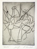 Artist: Wienholt, Anne. | Title: Flowers | Technique: engraving and softground-etching, printed in black ink, from one copper plate