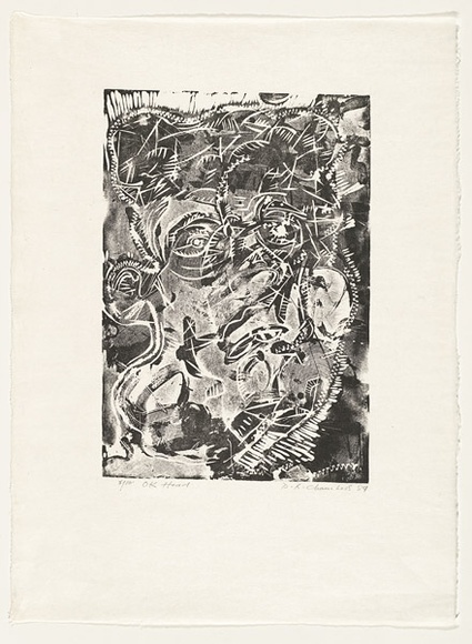 Artist: Chambers, Douglas. | Title: OK head. | Date: 1984 | Technique: linocut, printed in black ink from one block