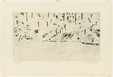 Artist: WILLIAMS, Fred | Title: Yellow landscape '74 | Date: 1974 | Technique: electric hand engraver and drypoint, printed in black ink, from one zinc plate | Copyright: © Fred Williams Estate