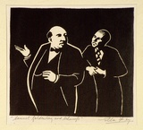 Artist: Fry, Ella. | Title: Samuel Goldenberg and Schmuyle. | Date: 1942 | Technique: linocut, printed in black ink, from one block