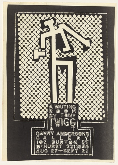 Artist: TWIGG, Tony | Title: A waiting room. Garry Anderson Gallery, Sydney | Date: 1980's | Technique: lithograph, printed in black ink, from one plate | Copyright: © Tony Twigg. Licensed by VISCOPY, Australia