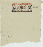 Artist: UNKNOWN AUSTRALIAN ARTIST, | Title: Art is a weapon (letterhead on sheet). Workers Art Club, Melbourne. | Date: c.1932 | Technique: letterpress text, printed in black and red ink, from two plates