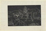 Artist: Jack, Kenneth. | Title: Captain Blair's house, Portland | Date: 1954 | Technique: line-engraving, printed in relief in black ink, from one copper plate | Copyright: © Kenneth Jack. Licensed by VISCOPY, Australia