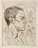 Artist: Miller, Lewis. | Title: Martin King | Date: 1994 | Technique: etching, printed in black ink, from one plate | Copyright: © Lewis Miller. Licensed by VISCOPY, Australia