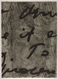 Artist: PARR, Mike | Title: Language and chaos 4. | Date: 1990 | Technique: drypoint, electric grinder and burnishing, printed in black ink, from one copper plate; over printed with lift ground aquatint, printed in black ink, from one steel plate