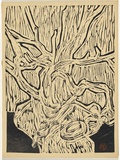 Title: Pohutukawa by the sea | Date: 1964 | Technique: linocut, printed in black ink, from one plate