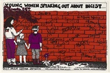 Artist: McCann, Kath. | Title: Young women speaking out about incest | Date: 1992 | Technique: screenprint, printed in colour, from three stencils
