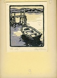 Artist: HARVEY, Mary | Title: Old Jetty. | Date: 1946 | Technique: linocut, printed in colour, from mutliple blocks