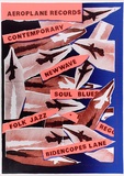 Artist: ARNOLD, Raymond | Title: Aeroplane records. Contemporary, Newwave, Soul Blues, Folk Jazz, Rego, Bidencopes Lane. | Date: 1986 | Technique: screenprint, printed in colour, from six stencils