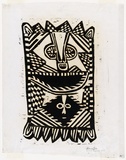 Artist: Kauage, Mathias. | Title: Plang bilong pait [war shield] | Date: 1969 | Technique: woodcut, printed in black ink, from one block | Copyright: © approved by Elisabeth Kauage
