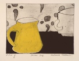 Artist: Hattam, Katherine. | Title: Yellow Jug | Date: 2000, November | Technique: etching, printed in colour in intaglio and relief, from one plate (yellow ink hand-rolled)