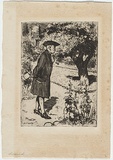 Artist: LINDSAY, Lionel | Title: Meditation. | Date: 1898 | Technique: etching and aquatint, printed in black ink, from one plate | Copyright: Courtesy of the National Library of Australia
