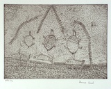 Artist: Laurel, Doris Jayirtna. | Title: not titled [turtles and fish] | Date: 1998, March | Technique: etching, printed in black ink, from one plate