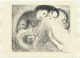 Artist: BOYD, Arthur | Title: St Francis holding St Clare's hair. | Date: (1965) | Technique: lithograph, printed in black ink, from one plate | Copyright: Reproduced with permission of Bundanon Trust