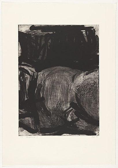 Artist: Tomescu, Aida. | Title: Panspermie II | Date: 1990 | Technique: etching, printed in black ink, from one copper plate | Copyright: © Aida Tomescu. Licensed by VISCOPY, Australia.
