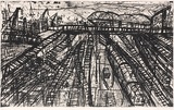 Artist: Luccio, Marco. | Title: Spencer Street Station. | Date: 2003 | Technique: drypoint, printed in black ink, from one plate