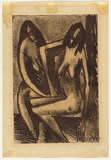 Artist: Kriegel, Adam. | Title: Seated women | Date: 1960s | Technique: monotype, printed in brown/purple