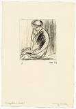 Artist: WALKER, Murray | Title: Contemplative model | Date: 1962 | Technique: drypoint, printed in black ink, from one plate