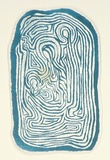 Artist: Rooney, Elizabeth. | Title: (Madonna and child nativity scene) | Date: c.1960 | Technique: relief-etching, printed  turquoise ink, fromoo from zinc plate
