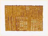 Artist: RED HAND PRINT | Title: Basket weave motif - yellow ochre over red ochre | Date: 1998, 3 July | Technique: screenprint, printed in colour, from two stencils