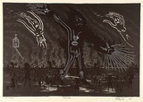 Artist: Nedelkopoulos, Nicholas. | Title: Dark lands | Date: 1987 | Technique: lithograph and screenprint, printed in colour, from two stones and one screen