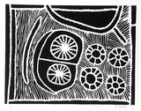 Artist: Pike, Jimmy. | Title: Japringka Waterhole - Dreamtime Story 1 | Date: 1985 | Technique: screenprint, printed in black ink, from one stencil