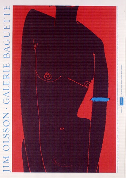 Artist: ACCESS 2 | Title: Jim Olsson Exhibition poster | Date: 1990 | Technique: screenprint, printed in red and blue, from two stencils