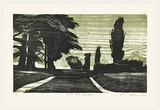 Artist: AMOR, Rick | Title: Into the garden. | Date: 1993 | Technique: woodcut, printed in black and green ink, from two blocks