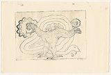Title: Dinosaur woman | Date: 1990 | Technique: etching, printed in black ink with plate-tone, from one plate