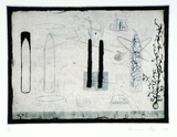 Artist: Pigot, Bronwyn. | Title: not titled | Date: 1988 | Technique: drypoint, printed in colour with plate-tone, from one plate