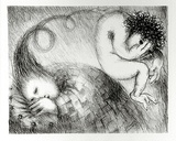 Artist: BOYD, Arthur | Title: St Francis when young dreaming of a hunchback. | Date: (1965) | Technique: lithograph, printed in black ink, from one plate | Copyright: Reproduced with permission of Bundanon Trust