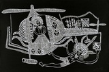 Artist: Kauage, Mathias. | Title: Helicopter | Date: 1977 | Technique: screenprint, printed in black and white, from two screens | Copyright: © approved by Elisabeth Kauage