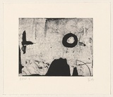 Artist: Danaher, Suzanne. | Title: Not titled (bird, sun and hills?) | Date: 1993 | Technique: etching, printed in black ink, from one plate
