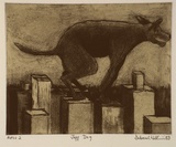 Artist: Williams, Deborah. | Title: Jeff dog | Date: 1993, November | Technique: etching, aquatint and roulette, printed in black ink, from one plate