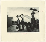Artist: Shead, Garry. | Title: The arrival | Date: 1994-95 | Technique: etching and aquatint, printed in blue-black ink, from one plate | Copyright: © Garry Shead