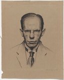 Artist: MacDONALD, J.S. | Title: Self-portrait. | Date: 1921 | Technique: lithograph, printed in black ink, from one stone