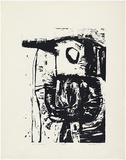 Artist: Warren, Guy. | Title: Moon in my garden | Date: 1963 | Technique: screenprint, printed in black ink, from one stencil