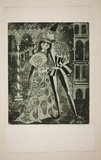 Artist: Haxton, Elaine | Title: Romeo and Juliet | Date: 1975 | Technique: etching and aquatint, printed in green ink, from two plates