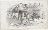 Artist: GILL, S.T. | Title: John Alloo's Chinese restaurant, main road, Ballarat. | Date: 1855-56 | Technique: lithograph, printed in black ink, from one stone