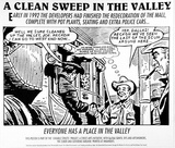 Artist: Inkahoots Ltd. | Title: A clean sweep in the Valley | Date: 1992, June | Technique: screenprint, printed in black ink, from one stencil