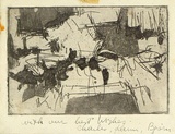 Artist: REDDINGTON, Charles | Title: no title (Abstract expressionist composition) | Date: c.1961 | Technique: etching and aquatint, printed in black ink, from one plate